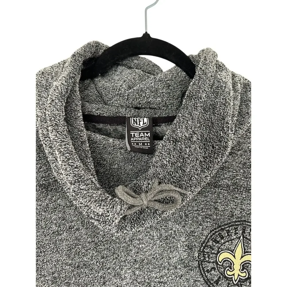 NFL Team Apparel Sweater Size M Grey Black New Orleans Saints Football High Neck - Picture 3 of 12